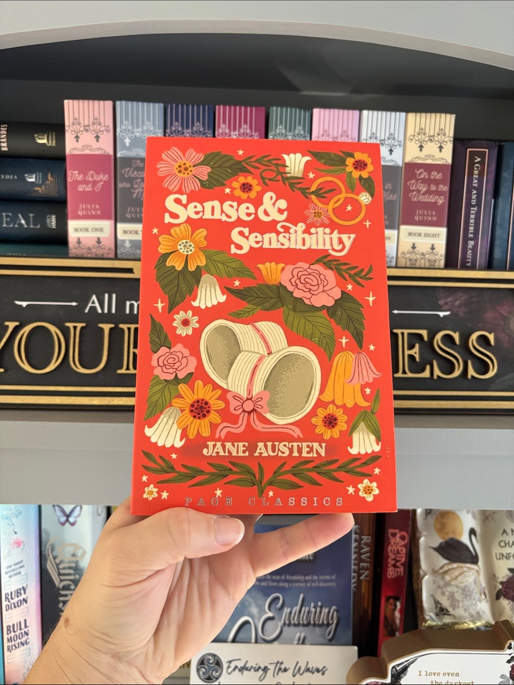 Sense & Sensibility by Jane Austen - Red Floral Cover